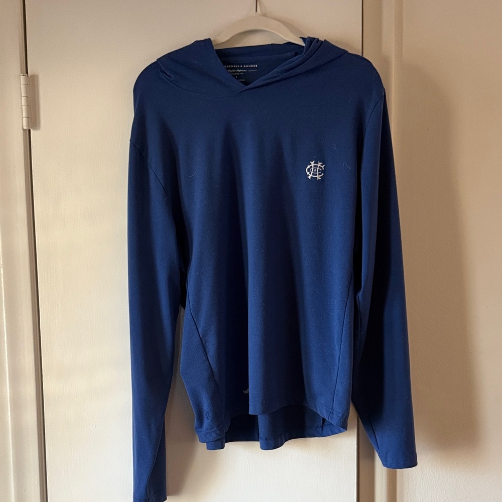 Classic Blue Hooded Sweatshirt for Men - Holderness & Bourne